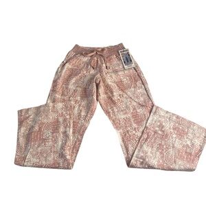 Rewash Women’s Linen Blend Paisley Print Lounge Pants